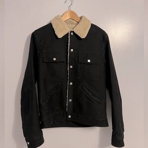 Black Shearling Collar Jacket